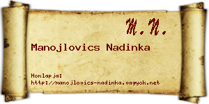 Manojlovics Nadinka névjegykártya